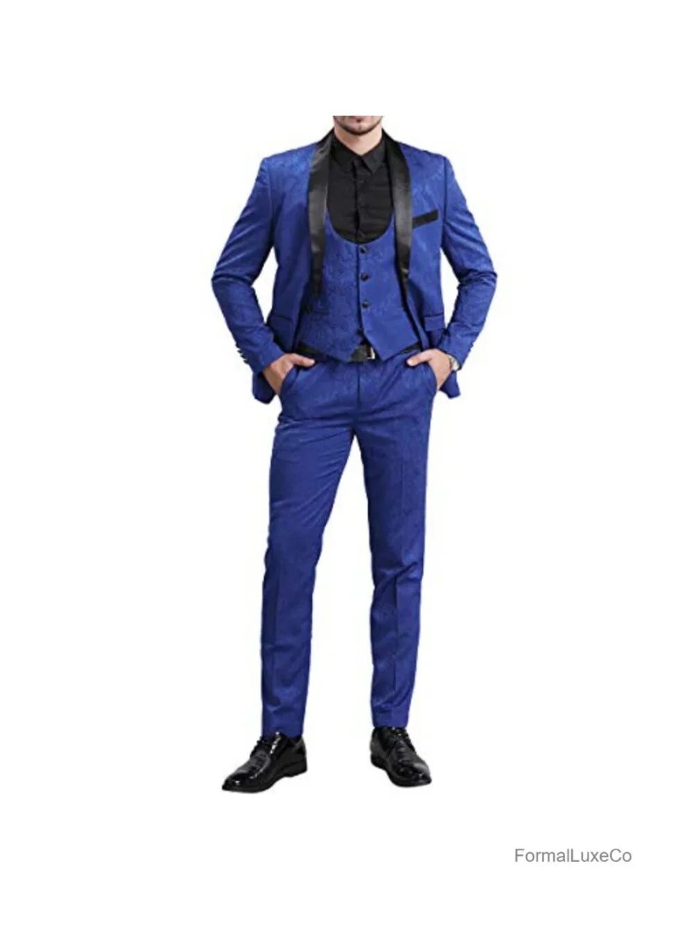 Men's Slim Fit 3 Piece Tuxedo Set Shawl Lapel Suit